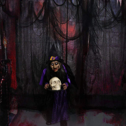 Niurui Halloween Black Creepy Cloth 315 x 79 inch Spooky Halloween Decoration for Haunted Houses Outdoor Party Supplies