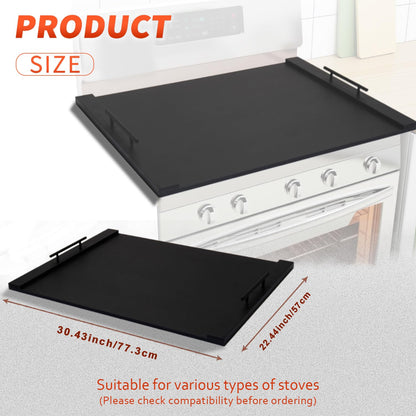 TRFCDSHH Wood Stove Top Cover/Noodle Board Stove Cover, Gas Stove Top Covers for Electric & Gas Stoves (Black)