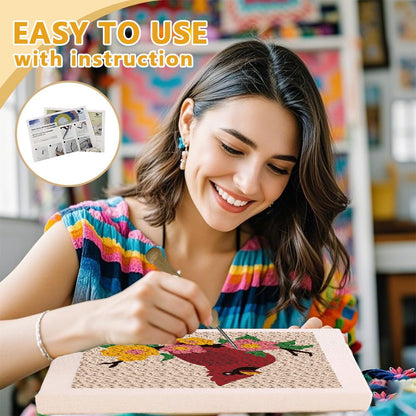 DOODLREAM Cardinal Bird DIY Punch Needle Embroidery Kit for Adult Beginner, 9.4" Bird on The Branch Punch Stitching Craft Set for Starter with Frame, Fabric Pattern, Threader, Yarn, Pinch Needle