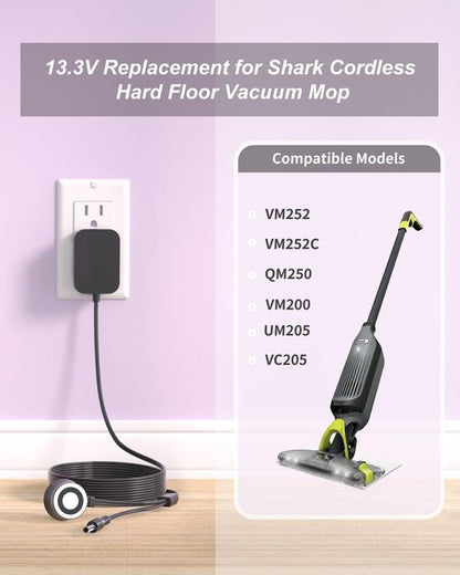 ADRICY Charger for Shark VM252 VM252C QM250 VACMOP Pro Cordless Hard Floor Vacuum Mop Shark VM252 VACMOP Magnetic Charger