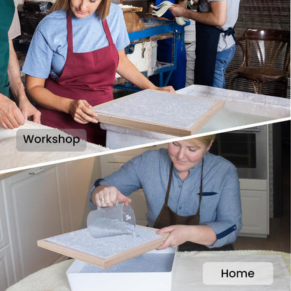 Caydo 3 Pieces Paper Making Frame Kit, Papermaking Mould and Deckle with Mesh, Absorbent Paper and Sponge for Adults Supplies(5 x 7 Inches, 7.5 x 9.8 Inches, 9.8 x 13 Inches)
