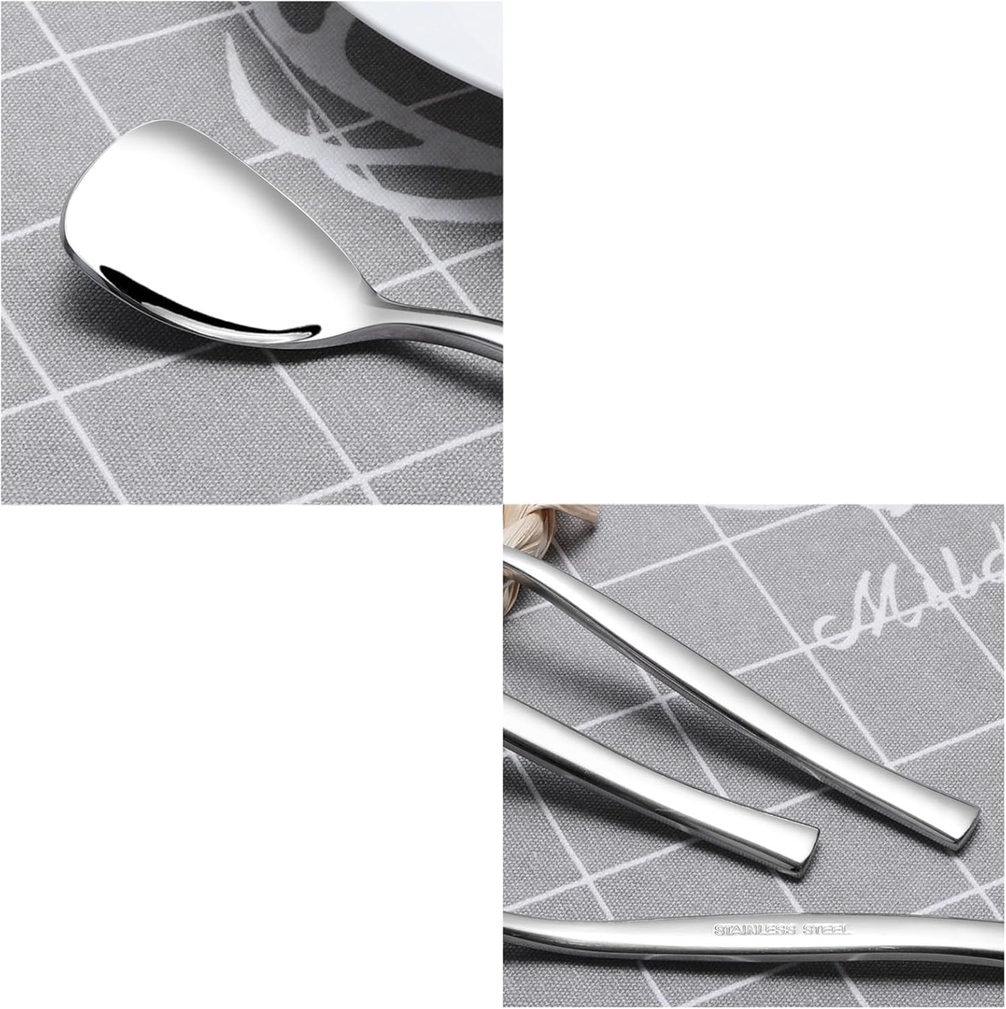 12 Pieces Stainless Steel Dessert Ice Cream Spoons, 5.55 Inch Shovel Spoon