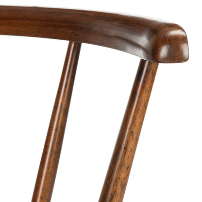 SAFAVIEH Home Collection Ceres Farmhouse Walnut Brown Spindle Back Living Room Accent Dining Chair