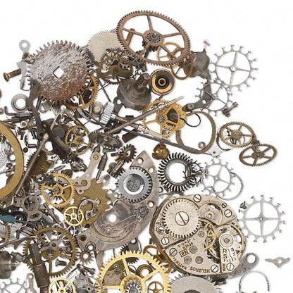 Steampunk Watch Parts and Pieces - 1 oz - 250 Plus Pieces of Tiny Vintage Gears, Wheels, Hands, Crowns, Cogs and Stems for Jewelry and Crafts (1 oz - 250+ Pieces)