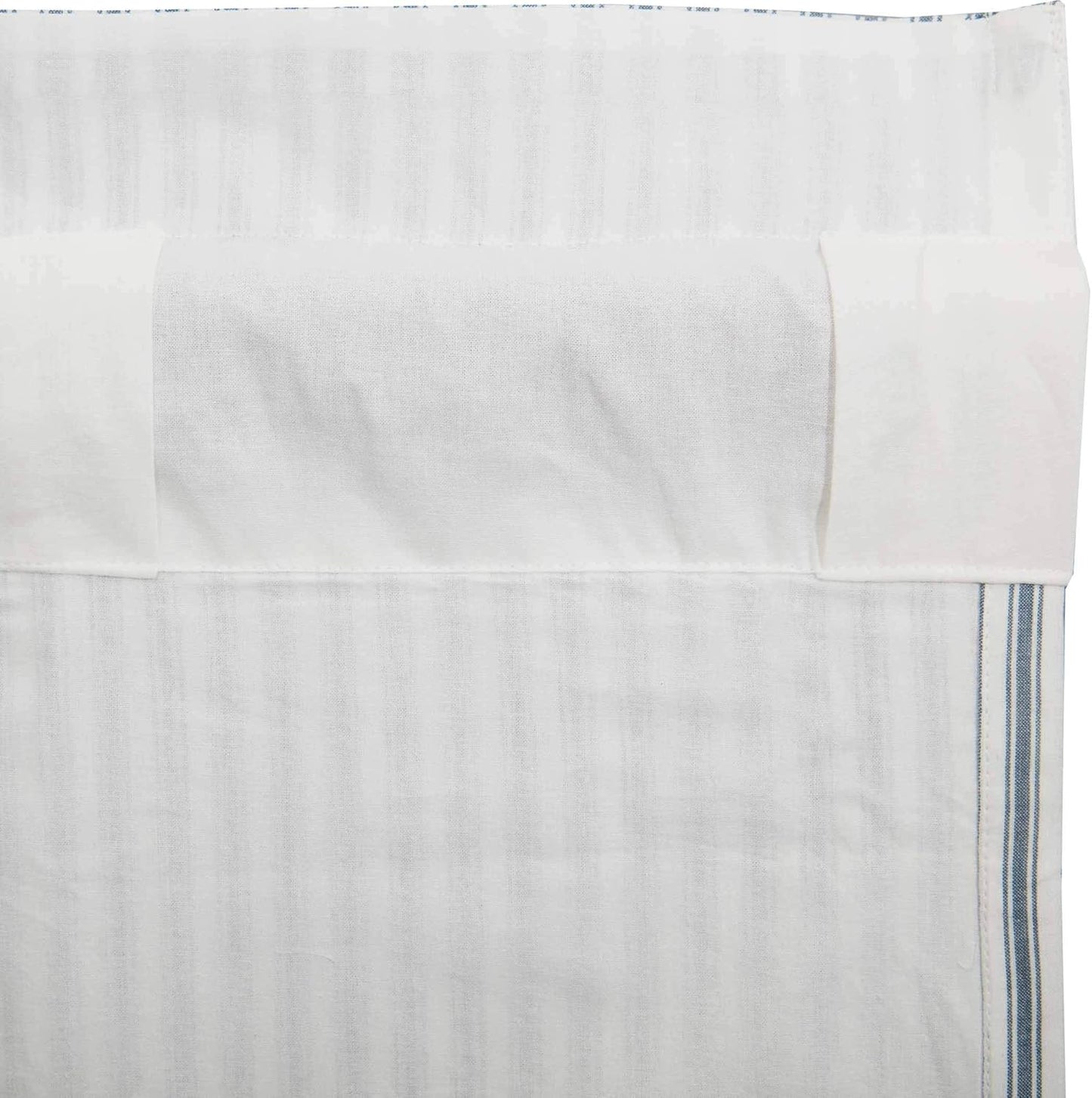 VHC Sawyer Mill Blue 2 Piece Swag Set Kitchen Curtains for Bathroom Living Room Bedroom Window Ticking Striped