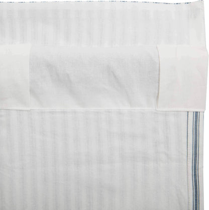 VHC Sawyer Mill Blue 2 Piece Swag Set Kitchen Curtains for Bathroom Living Room Bedroom Window Ticking Striped