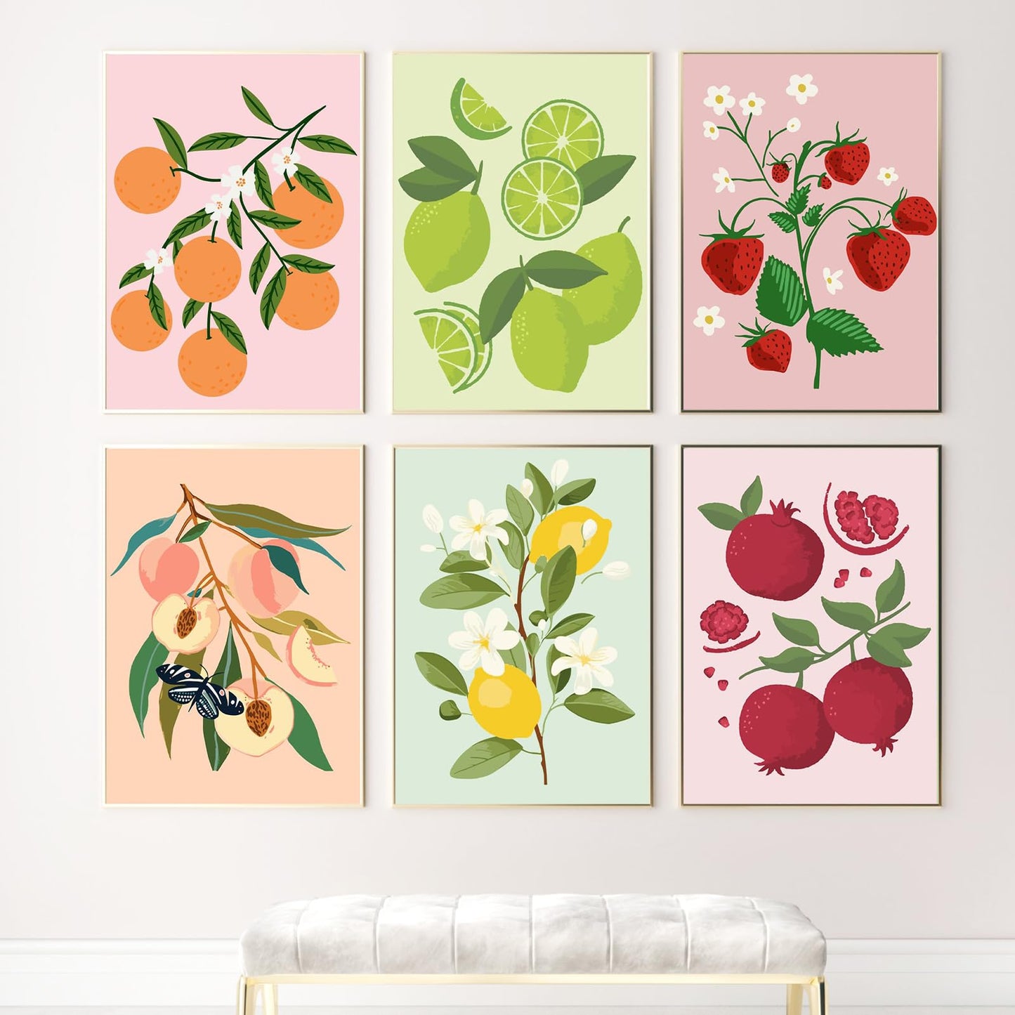 YALKIN 6 Packs Paint by Number Kits for Adults Beginners, DIY Acrylic Painting by Number Kits on Canvas Without Frame,Fruits Adults Paint by Number for Home Wall Decor Gifts 20x30CM/7.8x11.8IN