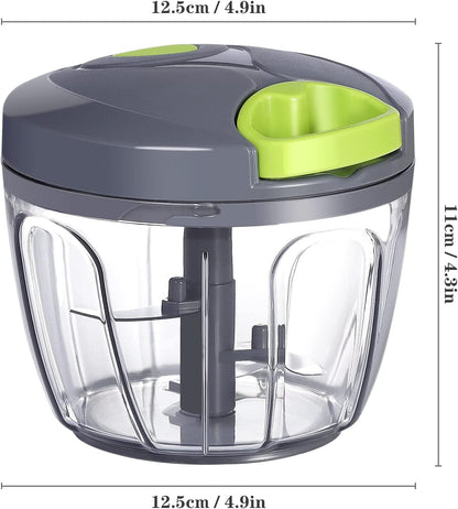 Food Chopper Vegetable Cutter - Cambom Hand String Chopper for Onions, Fruits, and Nuts, BPA Free Material (Gray)
