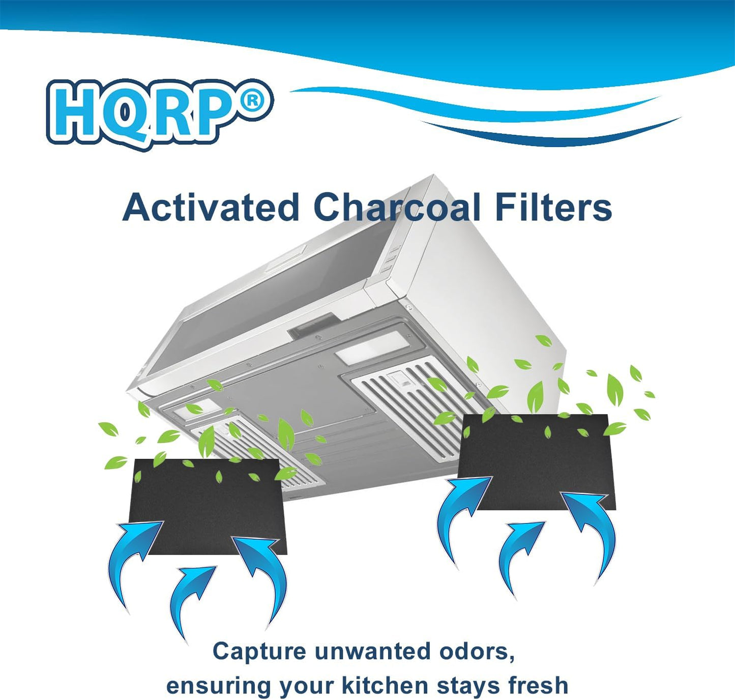 HQRP 2-Pack Activated Charcoal Filters for Kitchen Aid and Whirlpool Over the Range Microwave Hood