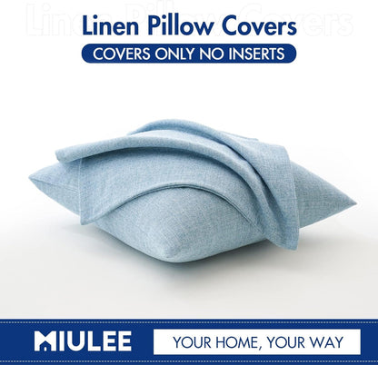 26x26 Inch Pack 2 MIULEE of Decorative Linen Burlap Textured Euro Pillow Covers Farmhouse Boho Accent Pillowcases