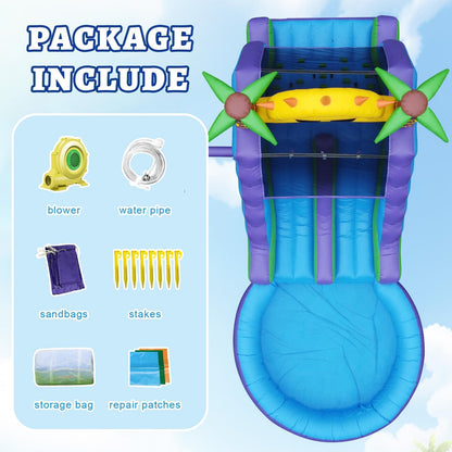26FT(L) Commercial Grade Water Slide for Adults, (Double Slides) (Heavy Duty Full PVC) (Big Airtight Water Pool), (1100w UL Blower), Inflatable Waterslide for Backyard, Outdoor Blow up Park