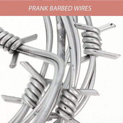 Gadpiparty Fake 2pcs Fake Barbed Wire Halloween Plastic Decoration Prop Gray Garland Halloween Decoration Barbed Wires Props Haunted House Layout Barbwire
