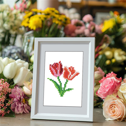 Haocy 12pcs Small Flower Diamond Art Kits for Adults,Mini Flowers Diamond Painting Kits Quick Gem Art for Beginner,1-Hour Postcard-Style,Paint by Diamond Mosaic,Home Wall Decor (flower-005)