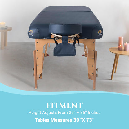 NRG Vedalux Portable Massage Table Package Agate - Folding Massage Bed Lightweight Massage Table - Professional Massage Table Spa Bed, Face Cradle, Hanging Armrest, & Carrying Case