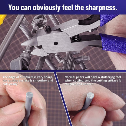 stedi Model Nipper, Ultra-thin Double-blades Nippers with Protective Case Model Hobby Making Tools for Gundam Repairing Plastic Model and Fixing