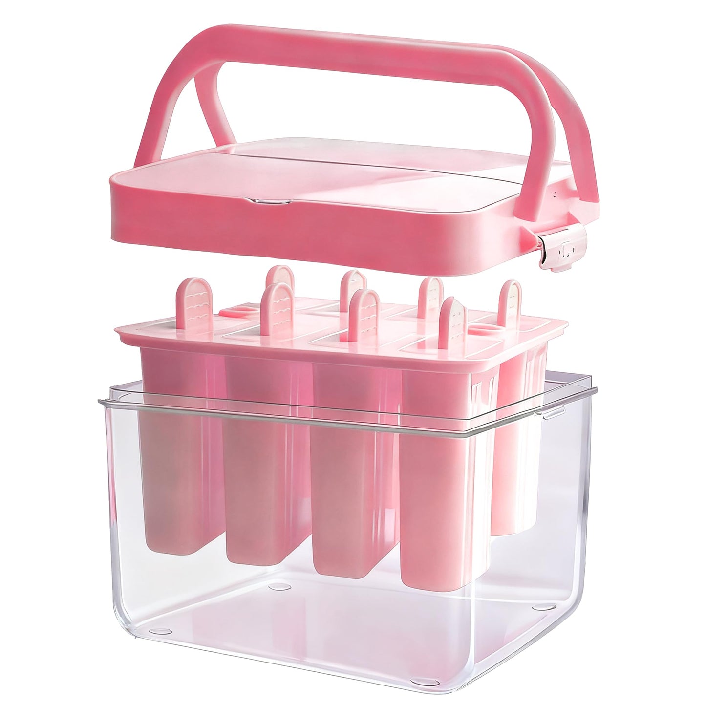 Jeniulet Popsicles Molds with Lid and Bin 9 Pieces Reusable Easy Release Entire Homemade Popsicle Molds Odorless Ice Pop Maker BPA Free