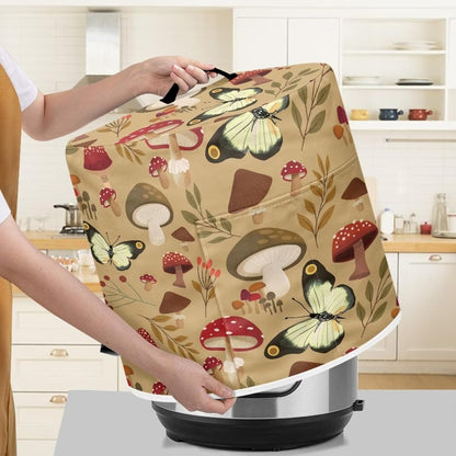 Art Mushroom Pressure Cooker Cover, Dust-proof Cover for Rice Cooker & Air Fryer, Kitchen Appliance Covers with Pocket