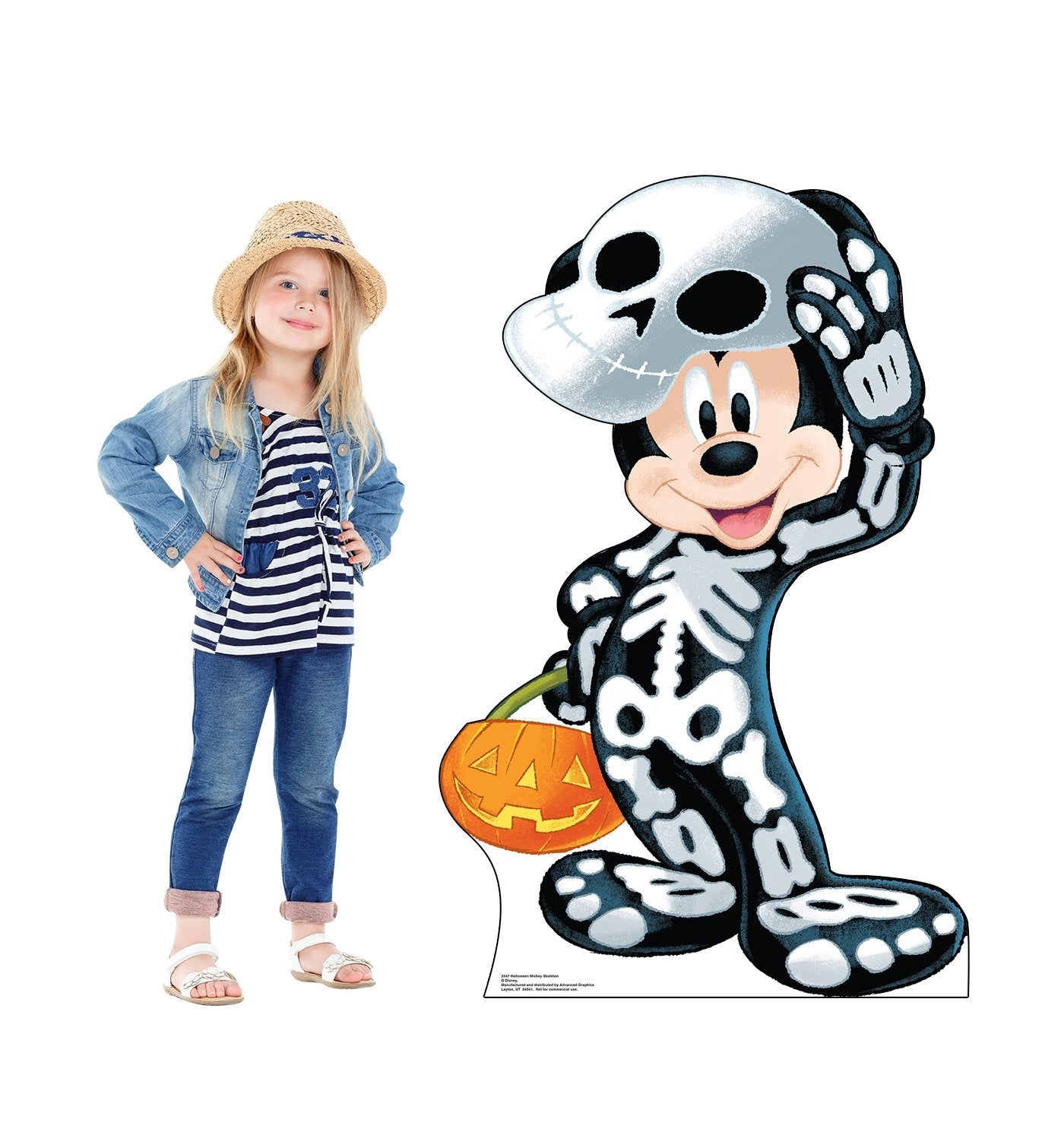 Cardboard People Halloween Mickey Skeleton Life Size Cardboard Cutout Standup
