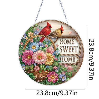 SULUNMO Diamond Art Hanging Kit, Diamonds Art Painting Pendant for Adults, DIY Gem Painting Board Kit for Window Door(Sweet Family-1)