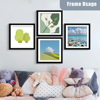 BESCRCL 12x12 Picture Frame Black Set of 6, Diamond Art Painting Frames Display Photo 10x10 or 12 x 12 without Mat, Wall Hanging Frame with Plexiglass