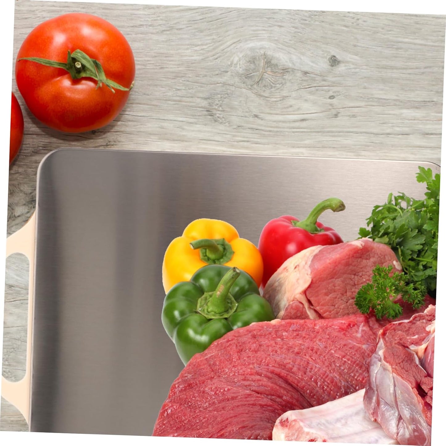 Large Double Sided Cutting Board, Glass Cutting Board, Kitchen Chopping Board, Non-slip Stainless Steel, Child Safe