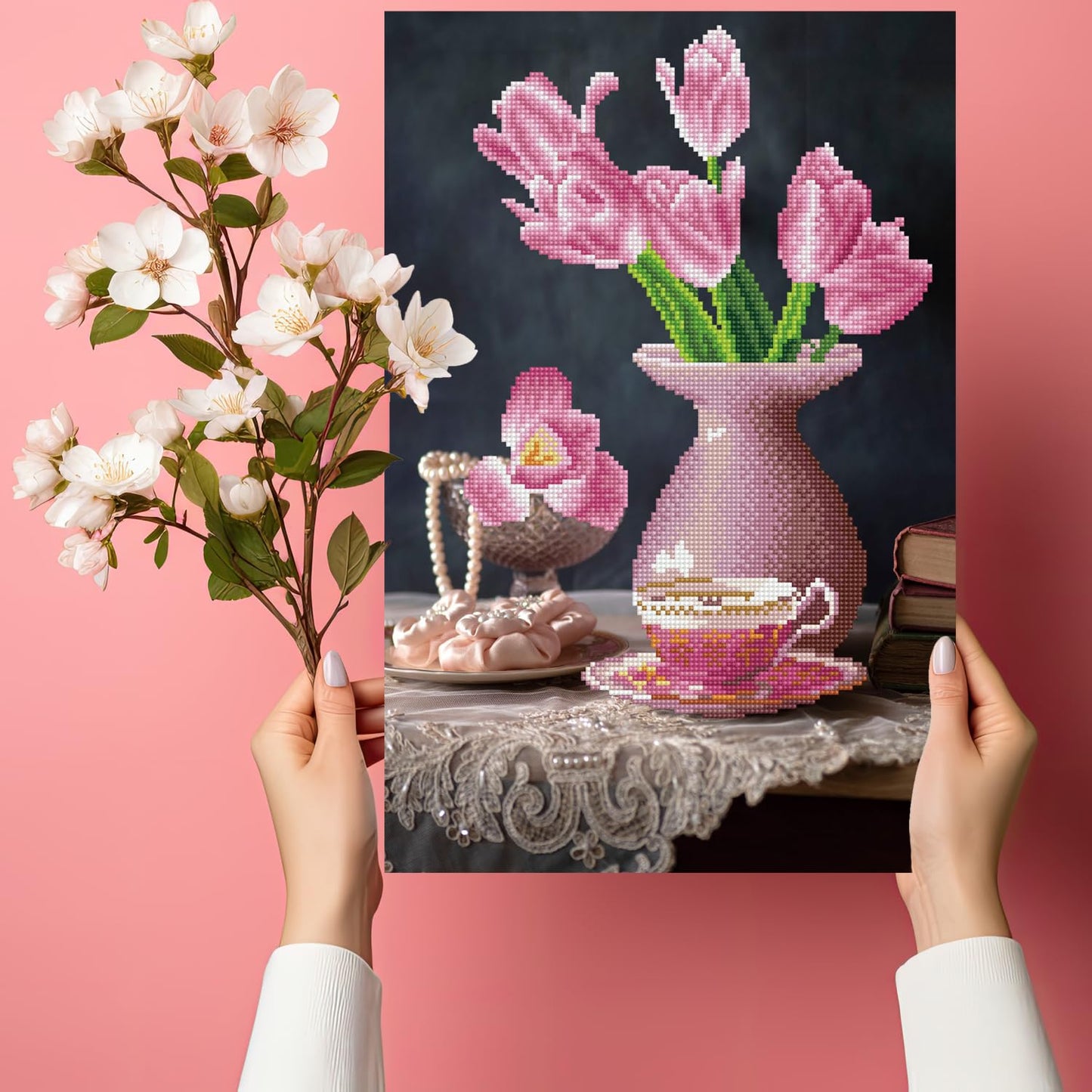 DIAMOND DOTZ Daybreak Tulips Diamond Painting Kits for Adults - Diamond Art Kits a Relaxing Creative Craft Kit with Dotz Gems 13.6x20.5