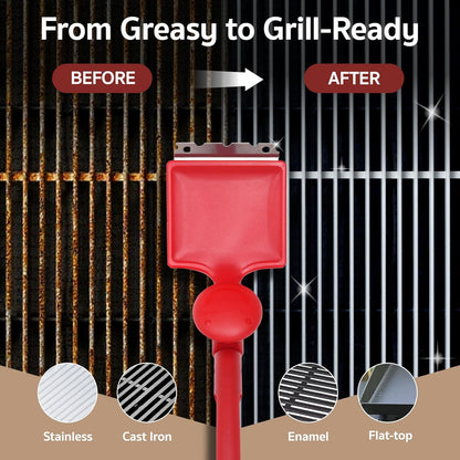 GASPRO Steam Grill Brush Bristle Free for Outdoor Grill, BBQ Grill Cleaning Brush with Replaceable Scrub Sponge Head