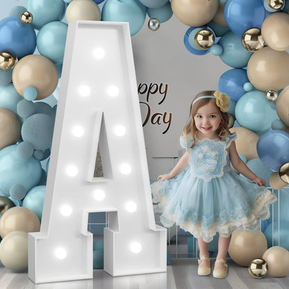 Bugame 4FT Marquee Letters, Cool Light Up Letters A for Birthday Anniversary Graduation Party Decorations, Marry Me Signs for Wedding Decor (DIY Kit)