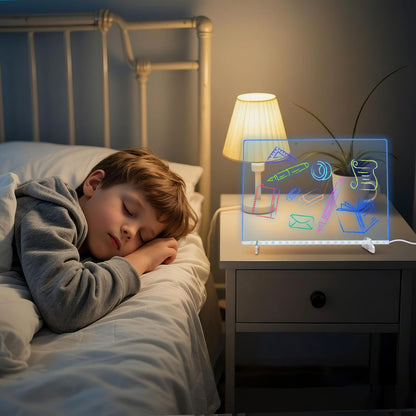 Lumiboard Led Drawing Board with 8 Colors, 13"x10" Acrylic Dry Erase Board with 13 Light Effects, Glow Doodle Board Gifts for Kids for Easter Halloween Christmas Birthday Gifts Presents