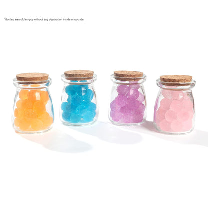 Magic Season Decorative Glass Bottle with Cork Stopper (3.3 oz Pudding Bottles / 6 Pcs)