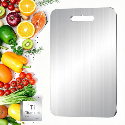Board,100% Fruit(18L*12W) Titanium Cutting Pure Titanium Cutting Boards for Kitchen, Double-sided Food Grade Cutting