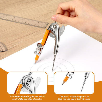 80 PCS Geometry Set - Compass Geometry Tool with Protractor and Compass Set, Protractors Bulk for Classroom, Metal Compass, Ruler, Protractor Drawing Tools for Office Woodworking