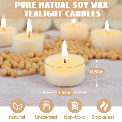 Soy Tealight Candles 170 Pack,6 hours/8hours Long Burning