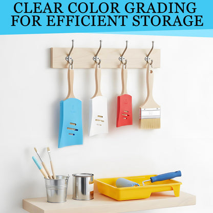 Joyfolk 6 Pcs Paint Brush Cover Silicone Multiple Sizes Paint Brush Case Sleeves Protects Bristles Keeps Shape for 2inch 2.5inch and 3inch for Storage and Organizer Blue White Red