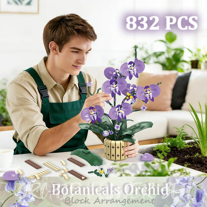 Botanicals Orchid Flower Kit, Flower Pot Set, Compatible with Lego Botanical Collection for Adults, Artificial Bouquet Flower Arrangement, Living Room Office Home Decor, Ideal Gift, 832PCS