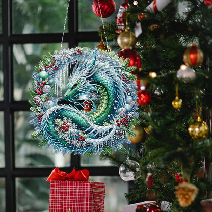 C'eitura Dragon Diamond Art Painting Sun Catcher Kit for Adults, Double-Sided Mythical DIY Hanging Ornament, Crystal Acrylic Gem Art Craft for Home Window Wall Decor, Fantasy Gift for Beginners