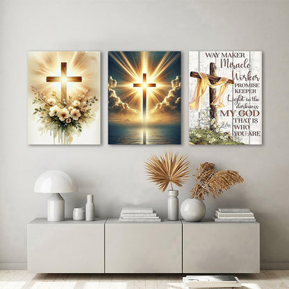 6 Pack Cross Diamond Art Kits for Adults - Inspirational 5D Diamond Painting Kits for Adults Beginners, Jesus Christ DIY Full Drill Round Rhinestone Gem Art Crafts Paintings for Home Wall Decor 12x16