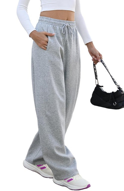 DISCIPBUSH Baggy Barrel Pants Women - Extra Loose Long Wide Leg Pants Women Lounge Athletic Barrel Joggers Light Gray M