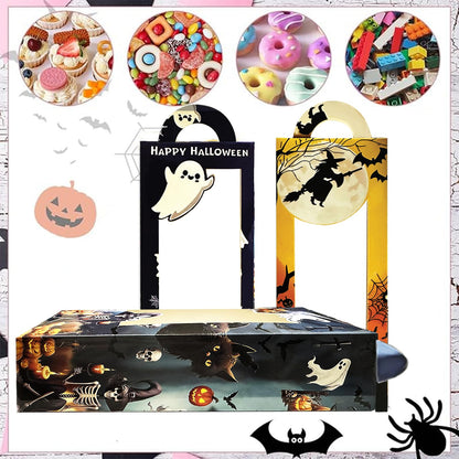 QZYCMHOO 24PCS Halloween Treat Boxes for Party Favors, Trick or Treat Candy Gift Bags, Halloween Snack Cookie Goodie Packaging Supplies
