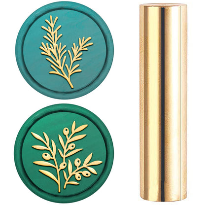 CRASPIRE Mini 15mm Wax Seal Stamp Brass Olive Leaf Rosemary Vintage 2 Sides Pattern Mini Wax Stamp for Wedding Invitations Envelopes Halloween Christmas Thanksgiving Gift Packing