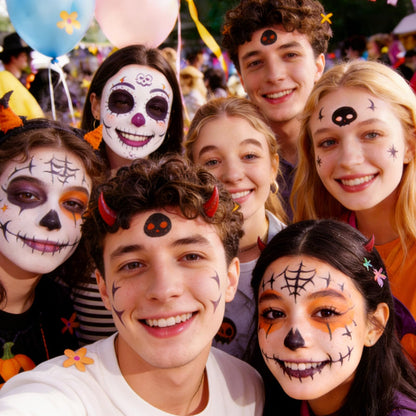 Face Painting Kit for Kids, 15 Colors Water-Based Face Paint Palette with Stencils | Safe Skin-Friendly Body Paint for Halloween Makeup, Birthday, Sport & School Events