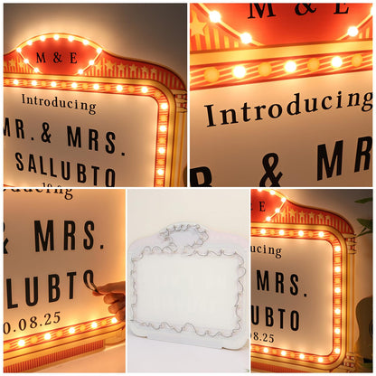 22IN Large Wedding Bottle Service Sign, Personalized Wedding Entrance Props Led Marquee Sign for Reception, Custom Light up Marquee Sign for Bridal Engagement Anniversary Nightclub Gift