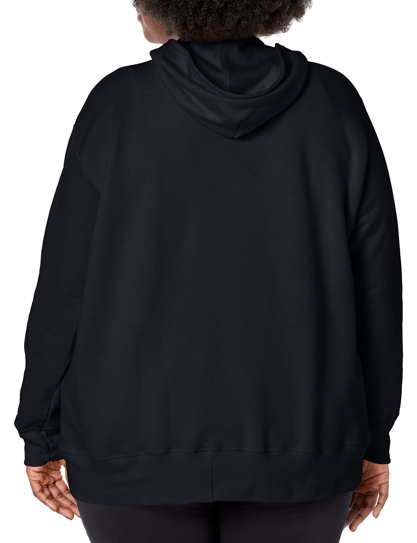 JUST MY SIZE womens Comfortsoft Ecosmart Fleece Full-zip Women's athletic hoodies, Ebony, 3X US