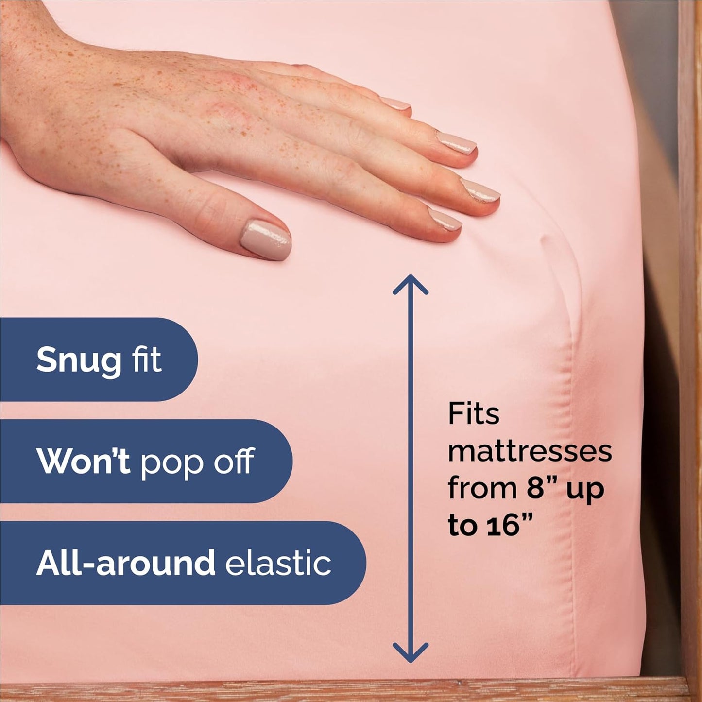 Skiennix Full Size 4-Piece Sheet Set - Comfy, Breathable & Cooling Hotel Luxury Bedding - Ultra-Soft, Deep Pockets - Baby Pink
