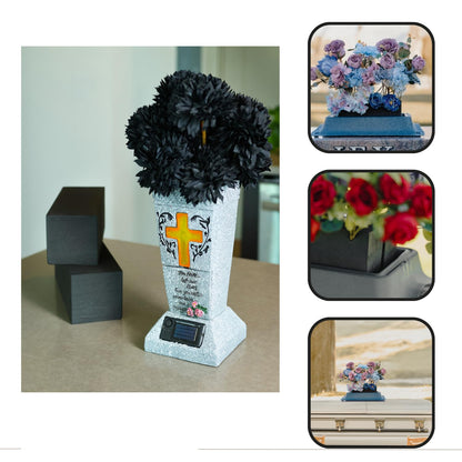 XCEL Floral Foam for Flower Arrangements Floral Foam Blocks - Reusable, Weather Resistant Craft Foam Fresh & Artificial Flower Arrangements, Styrofoam Block (Black 9" x 3" x 3" - 4 Pack)