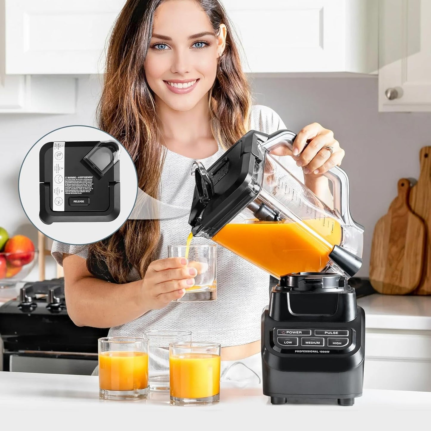 Lid Replacement for Ninja Blender 72 OZ Pitcher, Top Locking Lid Cover for Ninja Blender Models BL660 BL770 BL740