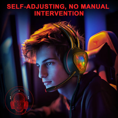 Gaming Headset for Xbox Series X/S, Xbox One, PS5, PS4, PC with 7.1 Surround Sound, Wired Gaming Headphone with Noise Cancelling Mic, Dynamic RGB Light for Xbox Controller, Switch (BlackRed)