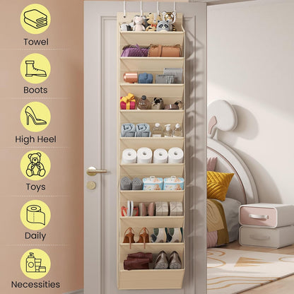 20-25 Closet 10-Tier Pairs Over the Door Shoe Organizer, Clear Pockets Shoe Rack for Door, Hanging Shoe Rack for Boots