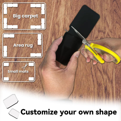 Rug Carpet Non Slip Grippers, Reusable Carpet Tape, No Damaging for Hardwood Floors, Strong Hold Rug Stickers for Area Rugs, Keep Corners Flat, Removable,16Pcs