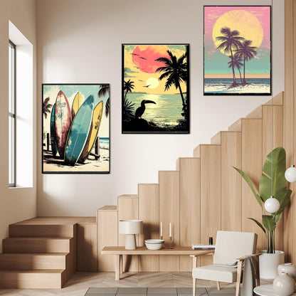 gganmtere 6 Packs Landscape Diamond Art Kits for Adults,Beach Diamond Paintings Beginner,5D Full Drill Diamond Painting Dot,Gem Art for Adults Wall Decor 12x16inch